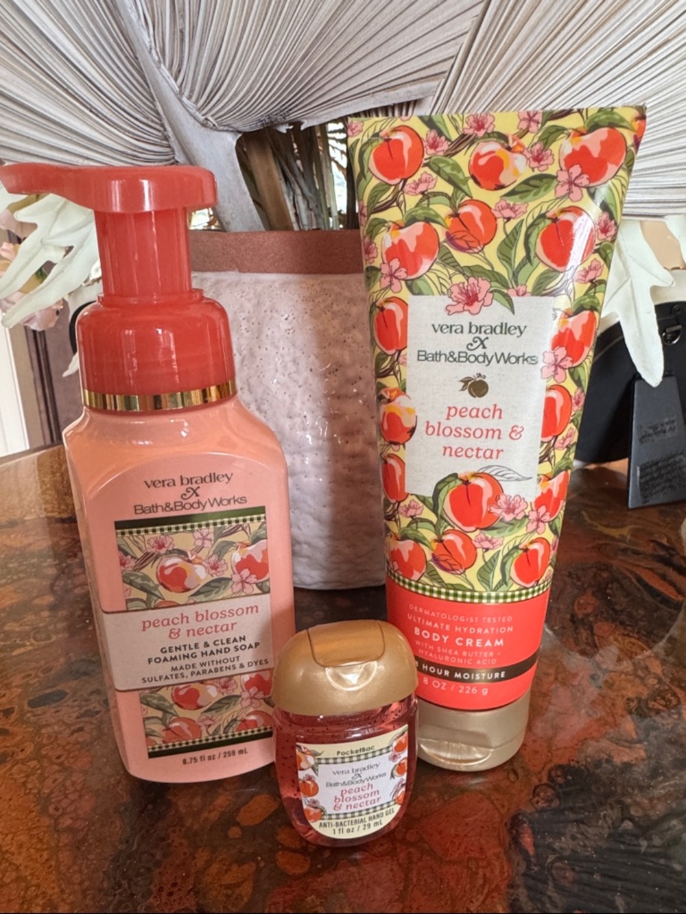 Vera Bradley Peach Blossom & Nectar Cream, Hand Soap & Sanitizer